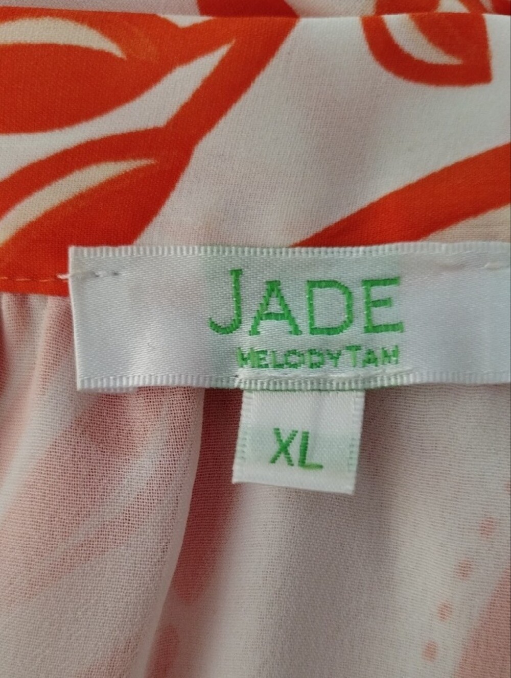 *H196 Jade Melody Tam orange floral v-neck puffy sleeve blouse XL FINAL PRICE - Picture 10 of 12